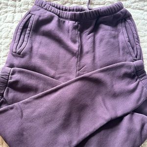 Purple Joah brown sweats. Empire jogger. Small. Washed, never worn